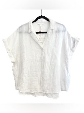 Beachlunchlounge White Cotton Lightweight Blouse, Size XL - NWT